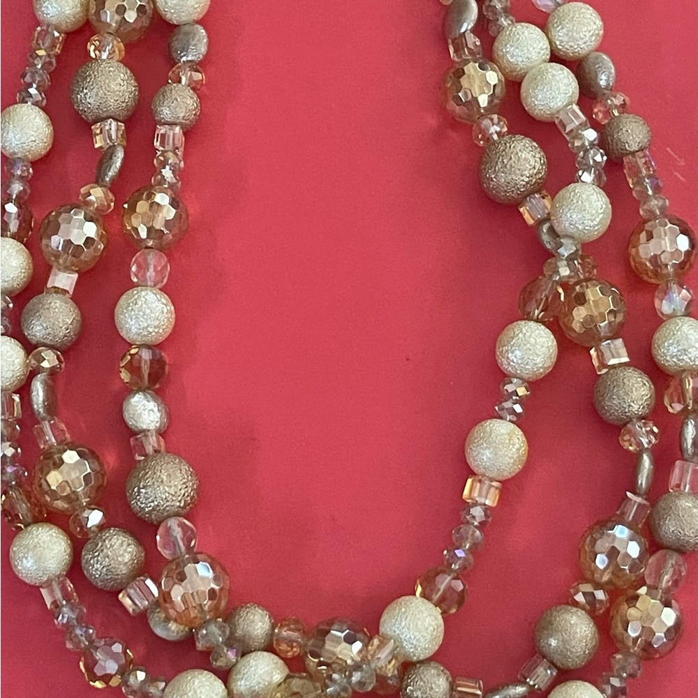 Elegant Gold and Silver Beaded Necklace